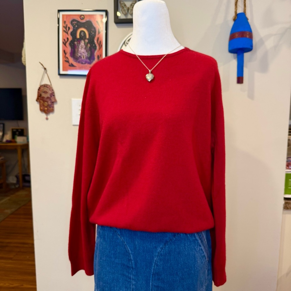 100% Cashmere Red Sweater